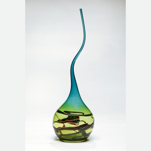 Click to view detail for VC-009 Goccia Vase Lime/Steel $1100